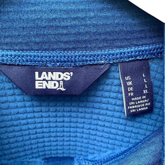 LANDS END Mens Pullover Size Large Blue Half Zip Golf Running Sportswear Jersey - Picture 5 of 8